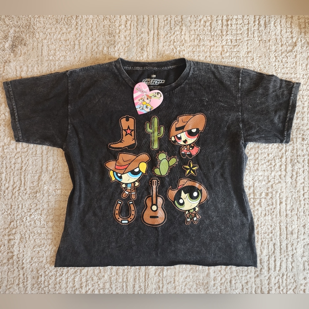 Power Puff Girls Short Sleeve Crop T Shirt